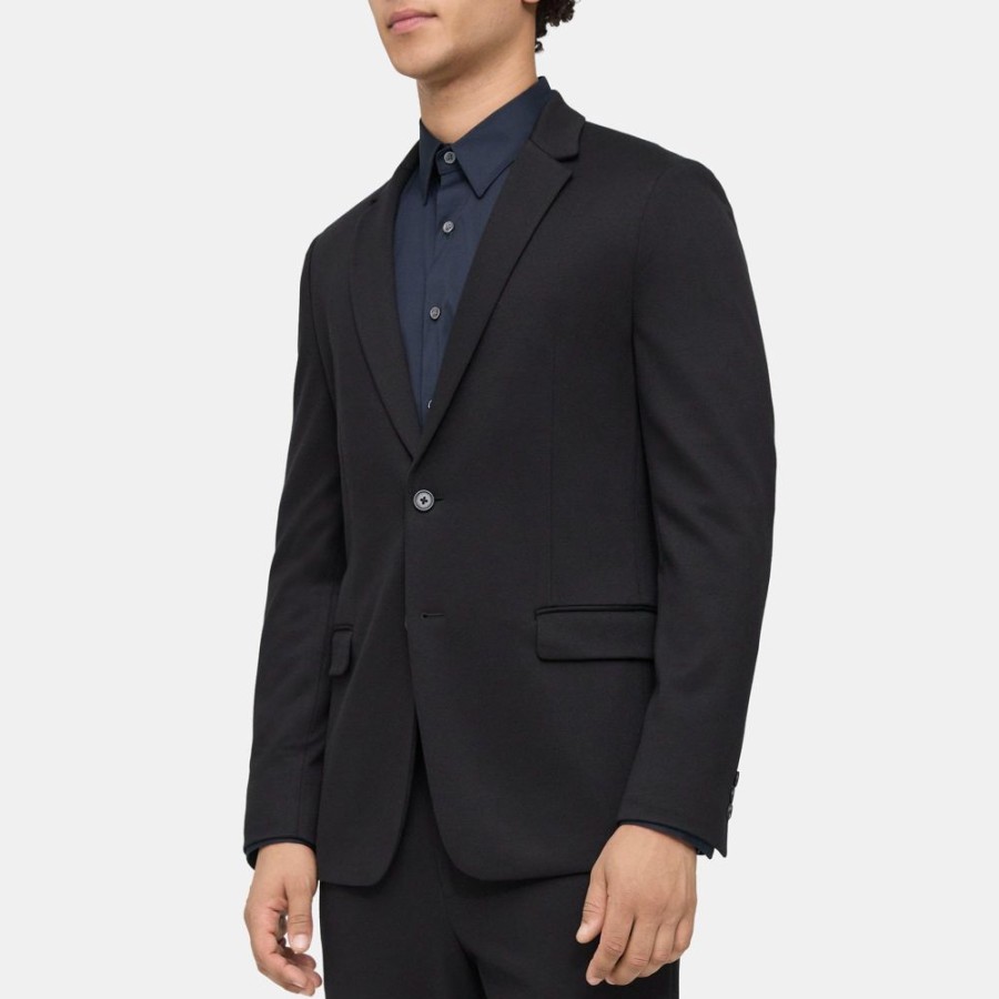 Men Theory Outlet | Unstructured Suit Jacket In Ponte Twill Black