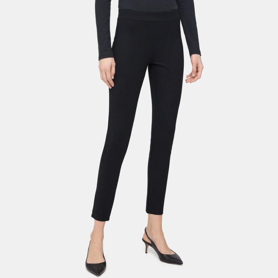 Women Theory Outlet | Legging In Stretch Knit Ponte Black