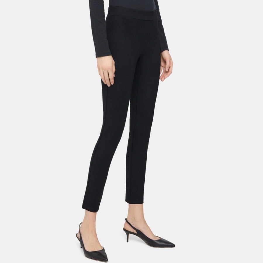 Women Theory Outlet | Legging In Stretch Knit Ponte Black