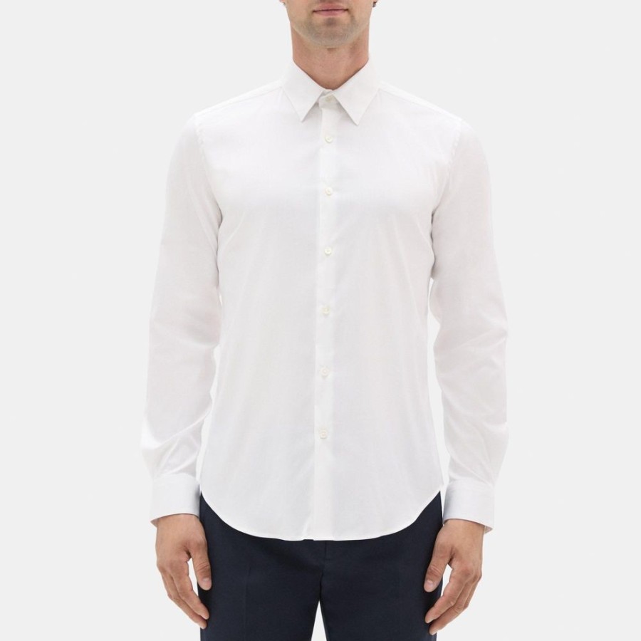 Men Theory Outlet | Tailored Shirt In Stretch Cotton White