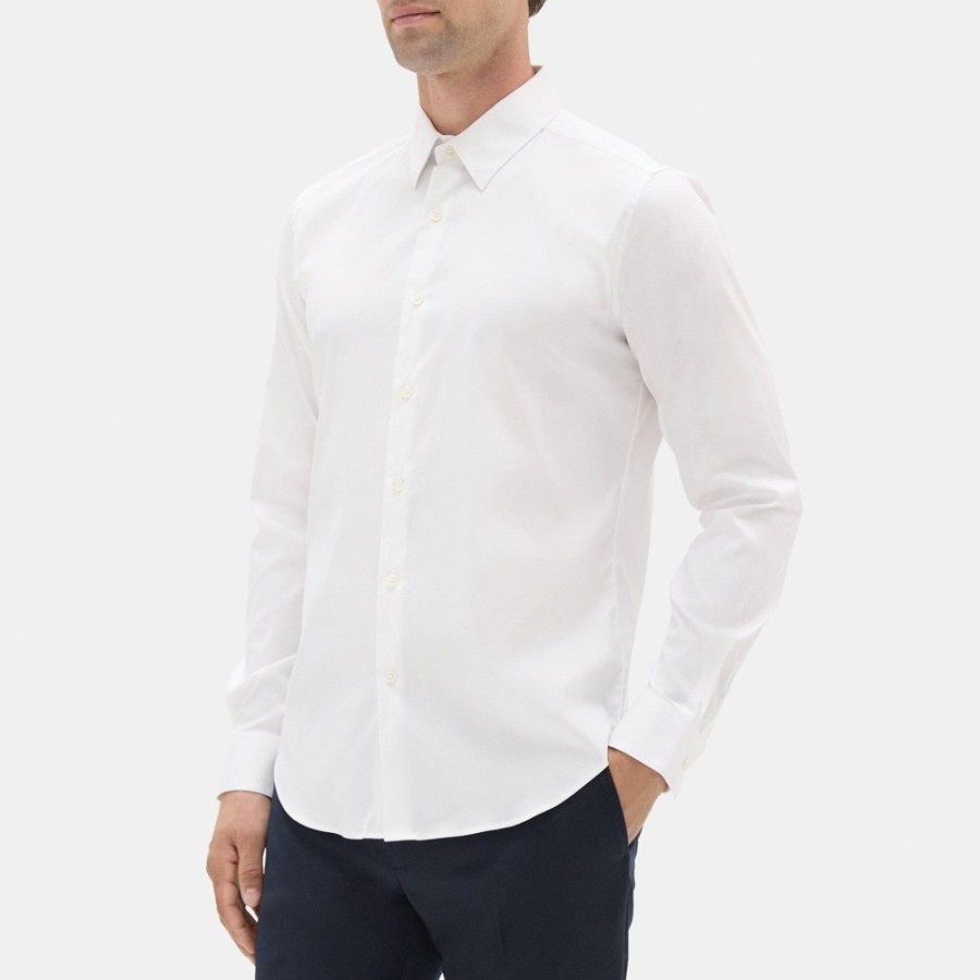 Men Theory Outlet | Tailored Shirt In Stretch Cotton White