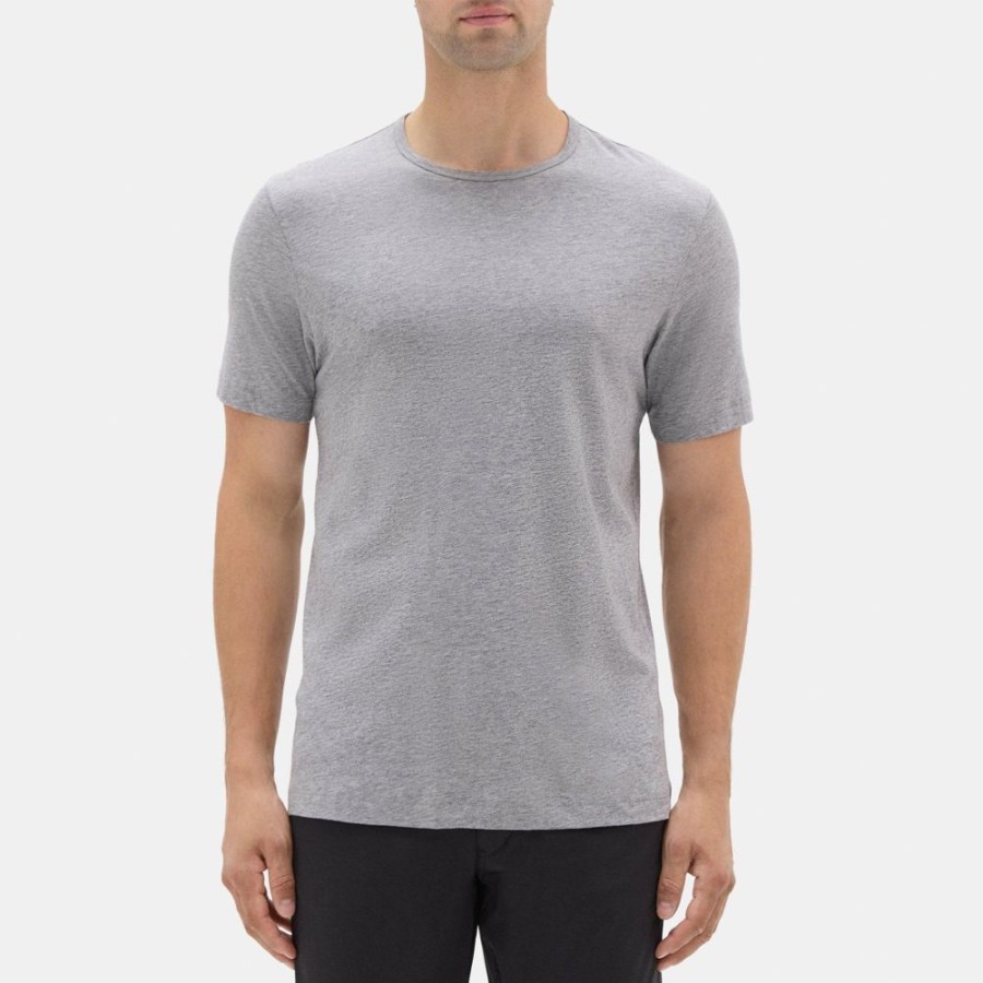 Men Theory Outlet | Relaxed Tee In Organic Cotton Light Heather