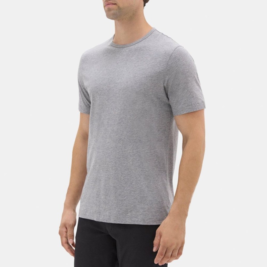 Men Theory Outlet | Relaxed Tee In Organic Cotton Light Heather