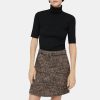 Women Theory Outlet | Knit Combo Dress In Wool-Blend Tweed Green Multi