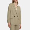 Women Theory Outlet | Oversized Straight Blazer In Stretch Wool Soft Sage