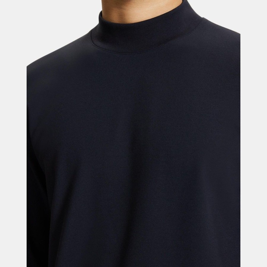 Men Theory Outlet | Mock Neck Long-Sleeve Tee In Stretch Jersey Black