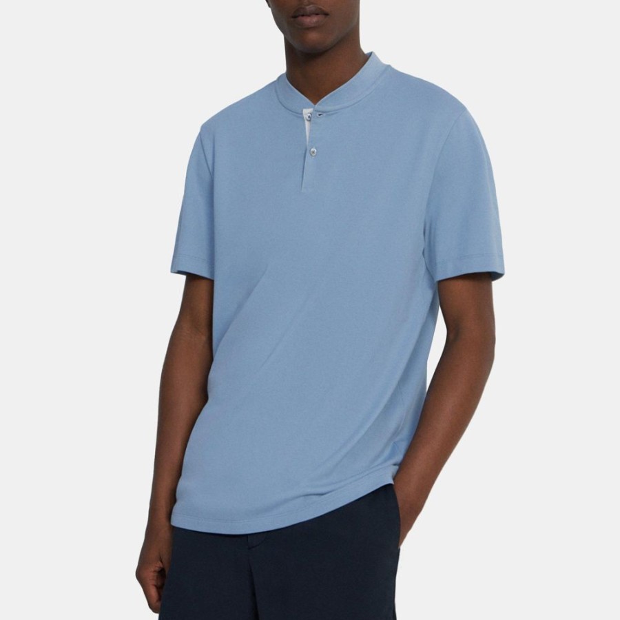 Men Theory Outlet | Polo Shirt In Cotton Pique Heron/Ivory