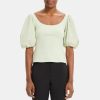 Women Theory Outlet | Puff Sleeve Top In Stretch Knit