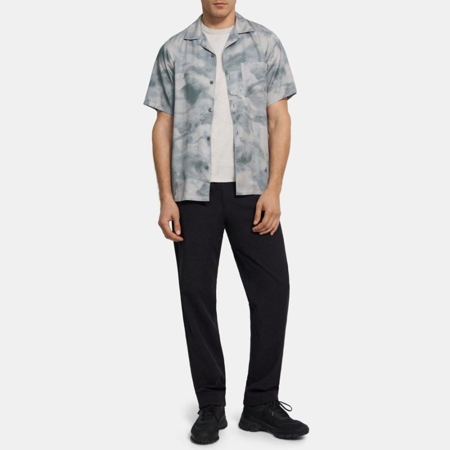 Men Theory Outlet | Short-Sleeve Shirt In Cloud Print Lyocell