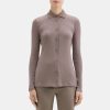 Women Theory Outlet | Slim Fit Shirt In Ribbed Modal Cotton Elm