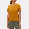 Women Theory Outlet | Short-Sleeve Tee In Slub Cotton Sahara