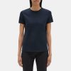 Women Theory Outlet | Crewneck Tee In Organic Cotton Deep Navy