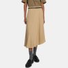 Women Theory Outlet | Asymmetrical Silk Georgette Skirt Wheat