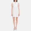 Women Theory Outlet | Slit Shift Dress In Linen-Blend Optic White