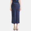 Women Theory Outlet | Maxi Pull-On Skirt In Silky Poly Navy