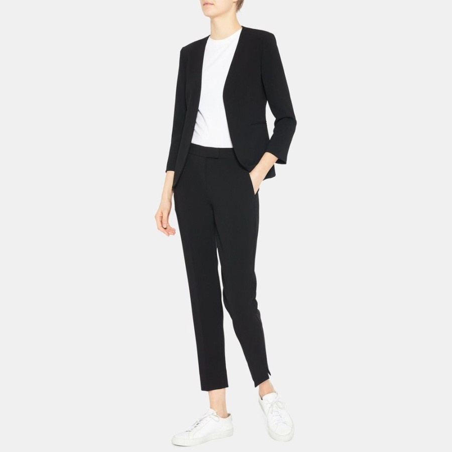 Women Theory Outlet | Open Blazer In Crepe Black