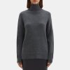 Women Theory Outlet | Slouchy Turtleneck Sweater In Cashmere Charcoal