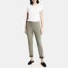 Women Theory Outlet | Slim Cropped Pull-On Pant In Double-Knit Jersey Pale Green/Army