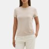 Women Theory Outlet | Crewneck Tee In Organic Cotton Light Taupe