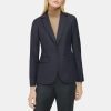 Women Theory Outlet | Riding Blazer In Wool Flannel Navy