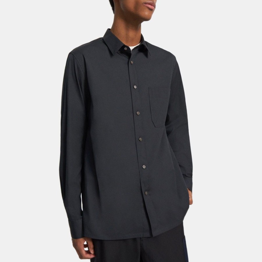 Men Theory Outlet | Stretch Cotton Shirt Black