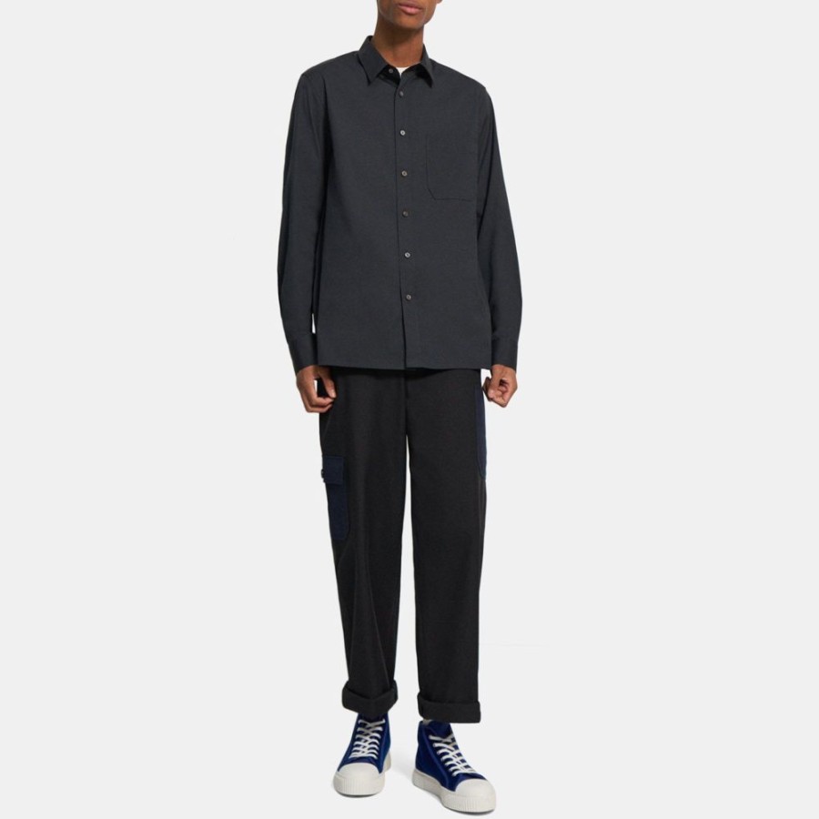 Men Theory Outlet | Stretch Cotton Shirt Black