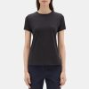 Women Theory Outlet | Crewneck Tee In Organic Cotton Black