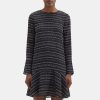 Women Theory Outlet | Relaxed Mini Dress In Printed Silk Crepe Black Multi