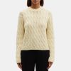 Women Theory Outlet | Cable Knit Sweater In Wool-Cashmere Butter Yellow