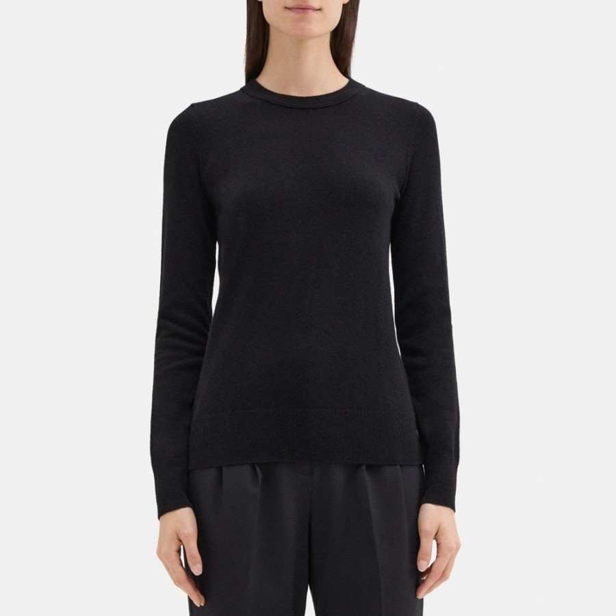 Women Theory Outlet | Crewneck Sweater In Cashmere Black