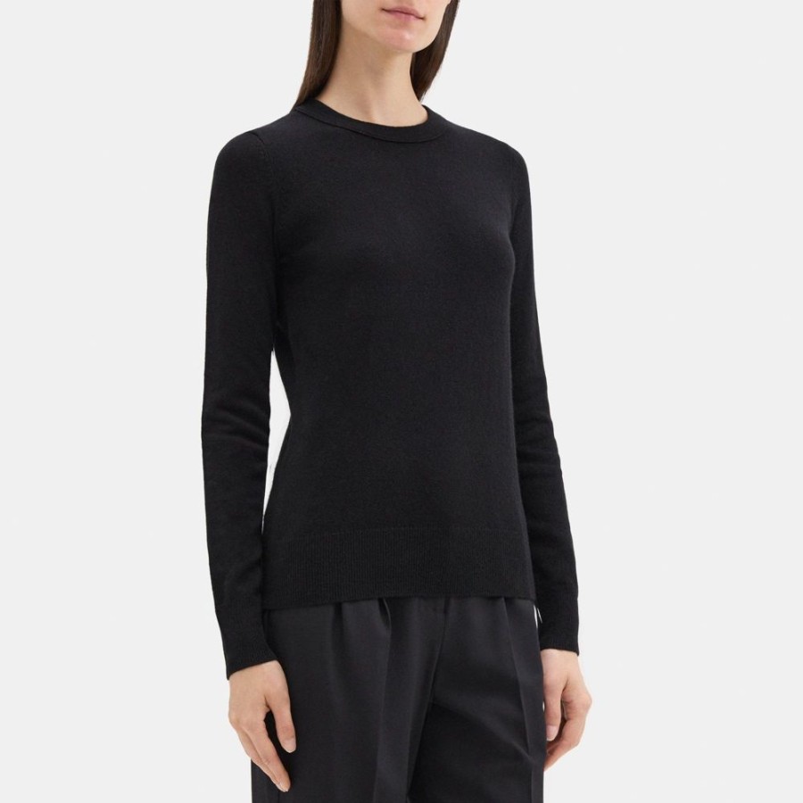 Women Theory Outlet | Crewneck Sweater In Cashmere Black