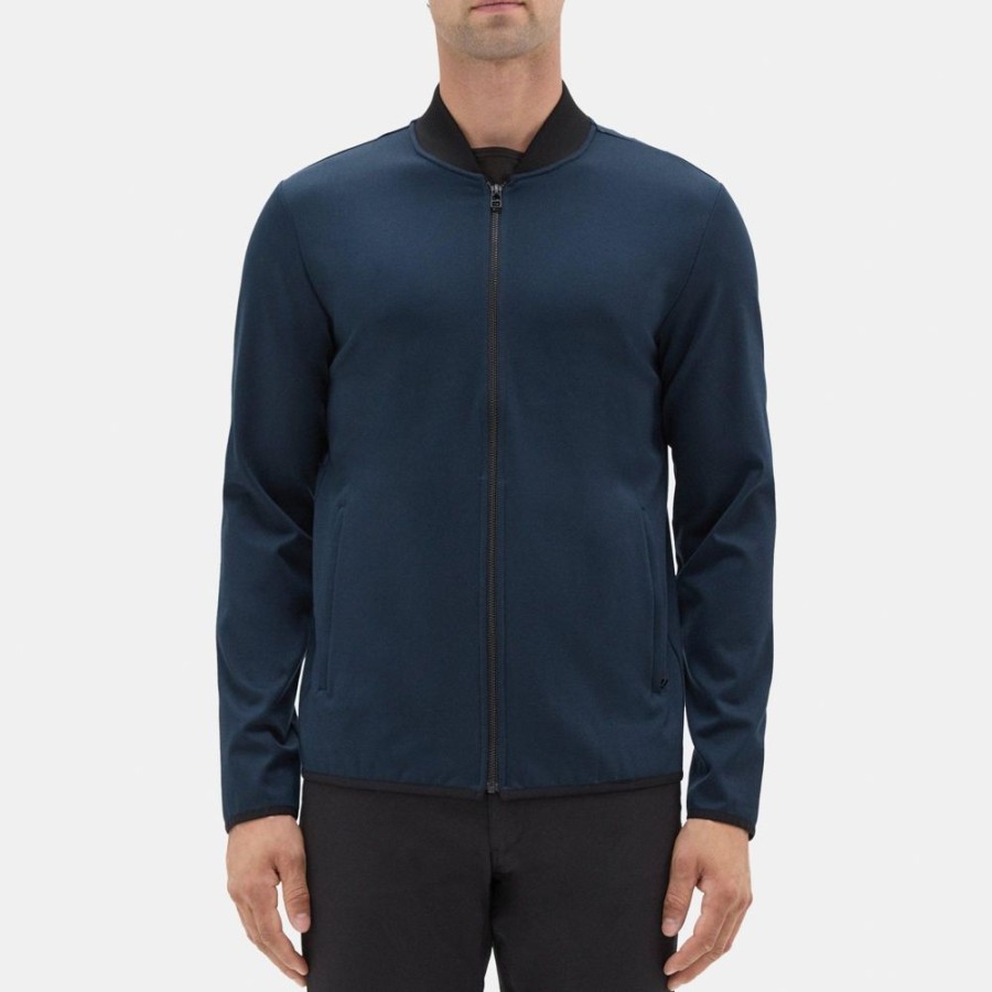 Men Theory Outlet | Bomber Jacket In Stretch Tech Knit Space