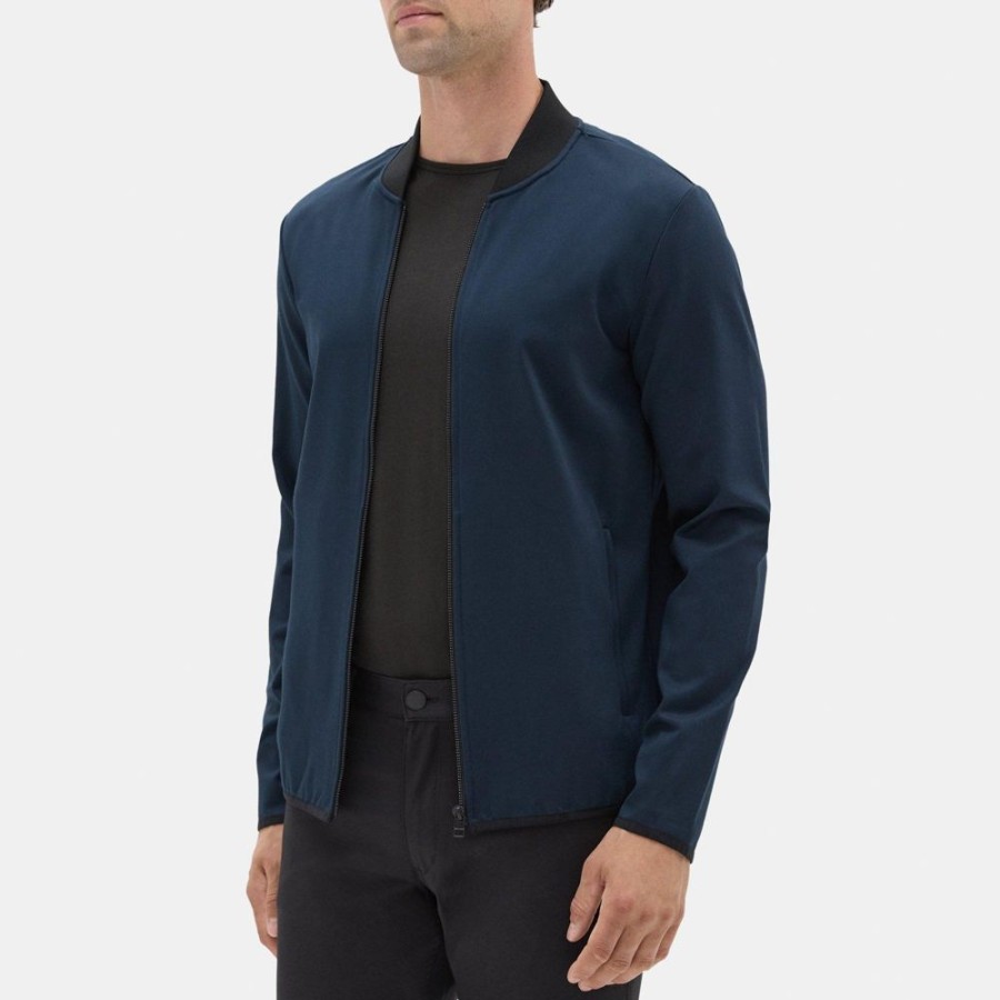 Men Theory Outlet | Bomber Jacket In Stretch Tech Knit Space