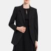 Women Theory Outlet | Single-Breasted Blazer In Stretch Wool Black