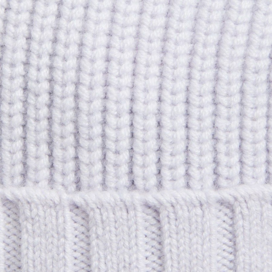 Women Theory Outlet | Rib Knit Beanie In Wool-Cashmere Silver