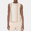 Women Theory Outlet | Straight Shell Top In Striped Twill Multi