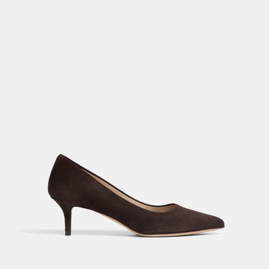 Women Theory Outlet | City 55 Pump In Suede Dark Brown