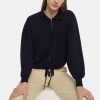 Women Theory Outlet | Cropped Zip Jacket In Fine Merino Wool Inkwell