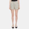 Women Theory Outlet | Mini Pull-On Short In Striped Cotton Poplin Multi