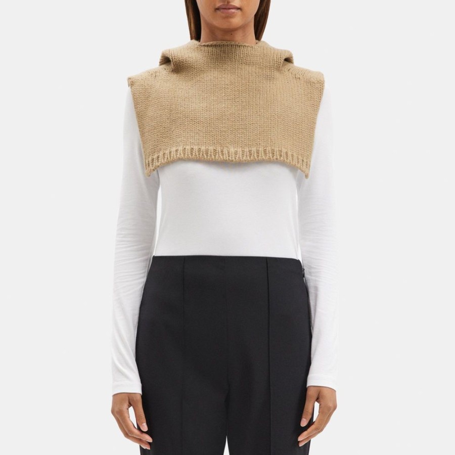 Women Theory Outlet | Snood In Wool-Cashmere Dark Beige