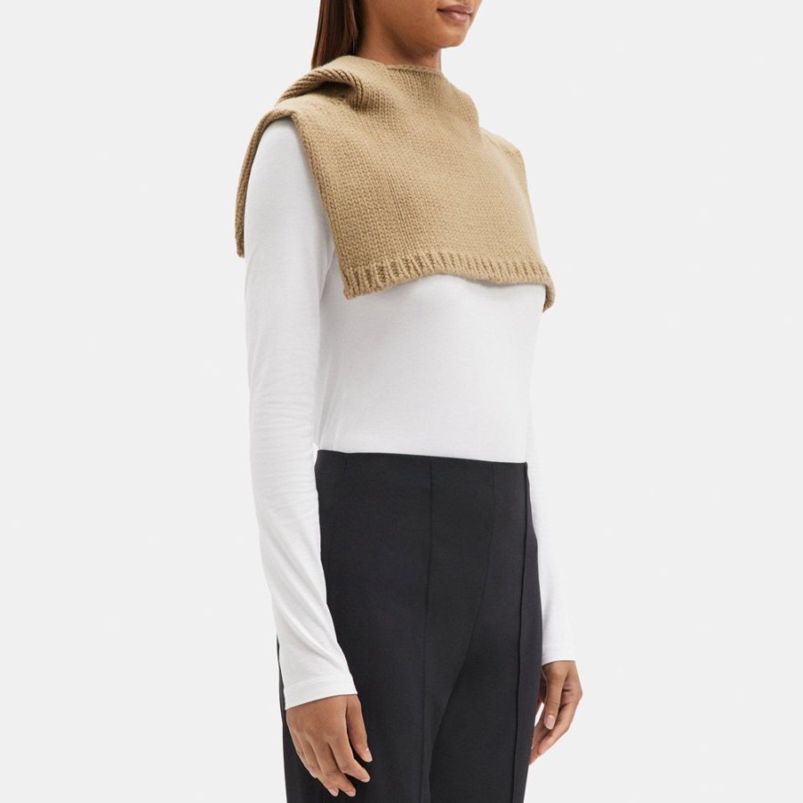 Women Theory Outlet | Snood In Wool-Cashmere Dark Beige