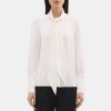 Women Theory Outlet | Scarf Shirt In Silk Ivory