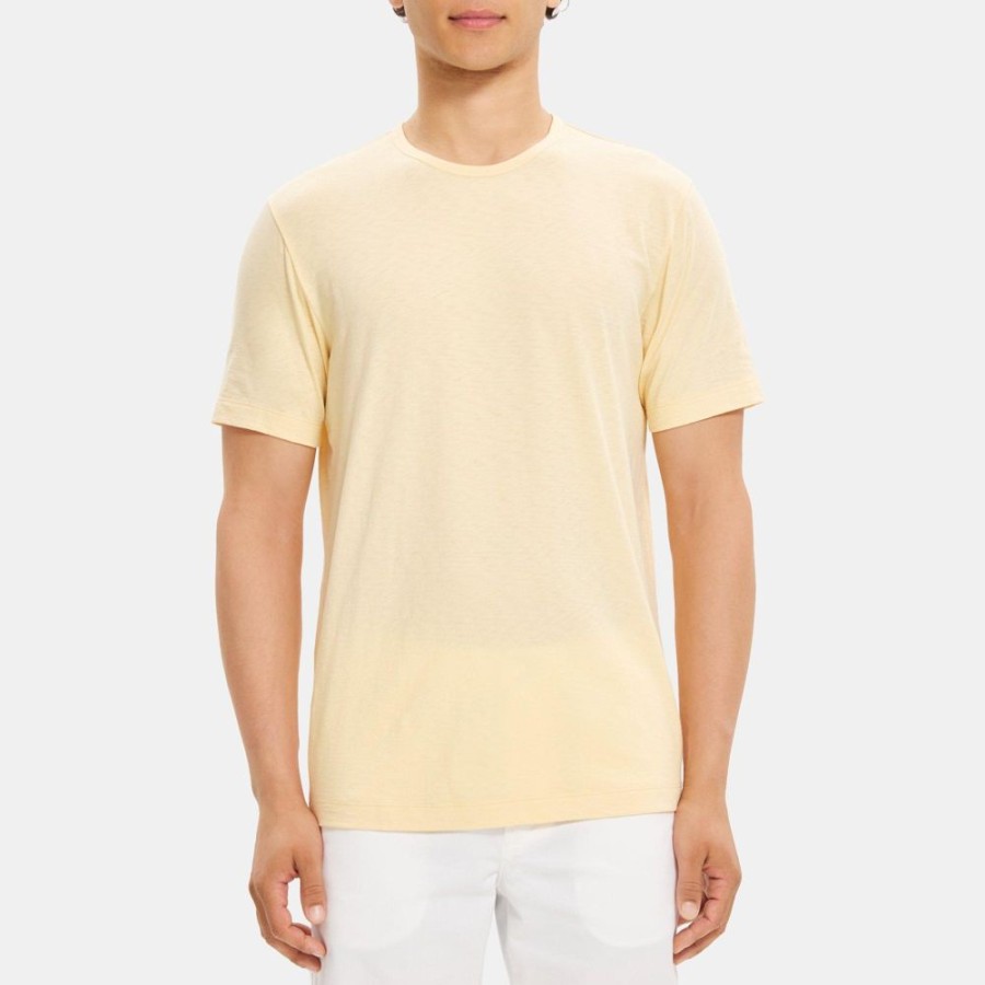 Men Theory Outlet | Relaxed Tee In Slub Cotton Autumn Blonde