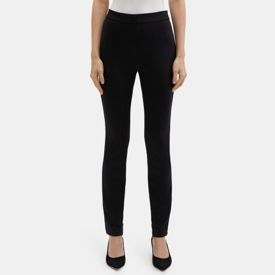 Women Theory Outlet | Slim Pant In Tech Knit Black