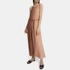 Women Theory Outlet | Halter Maxi Dress In Dip-Dye Crepe Shell/Red Clay