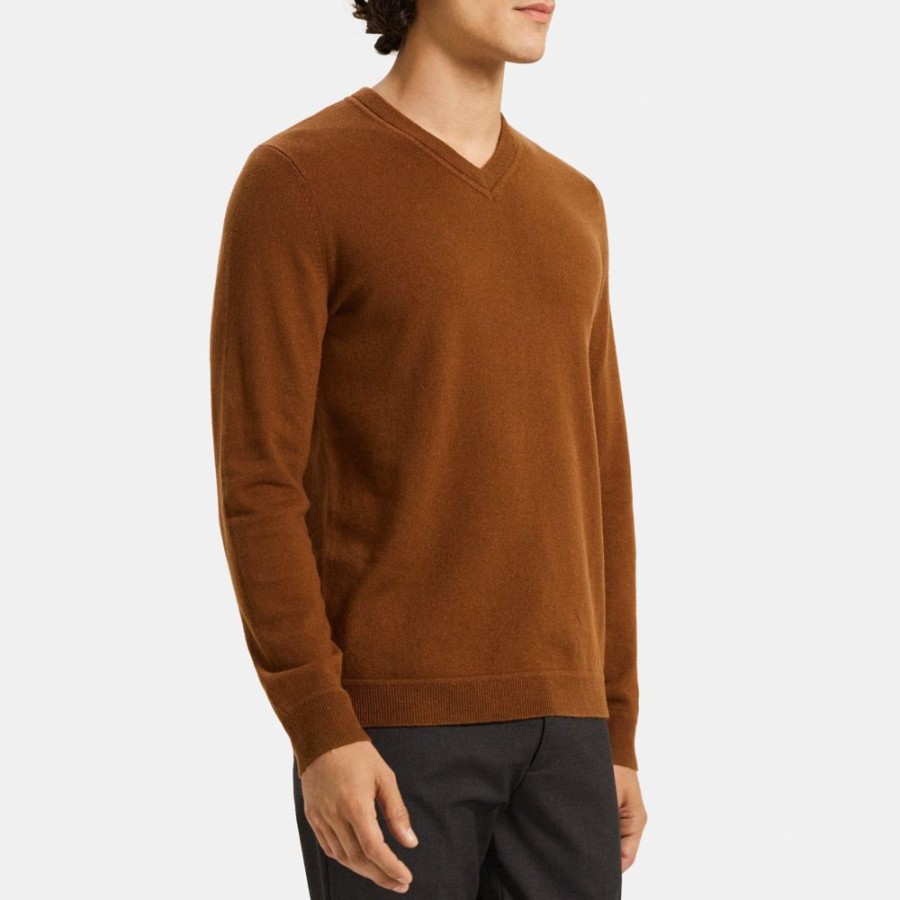 Men Theory Outlet | V-Neck Sweater In Cashmere Copper