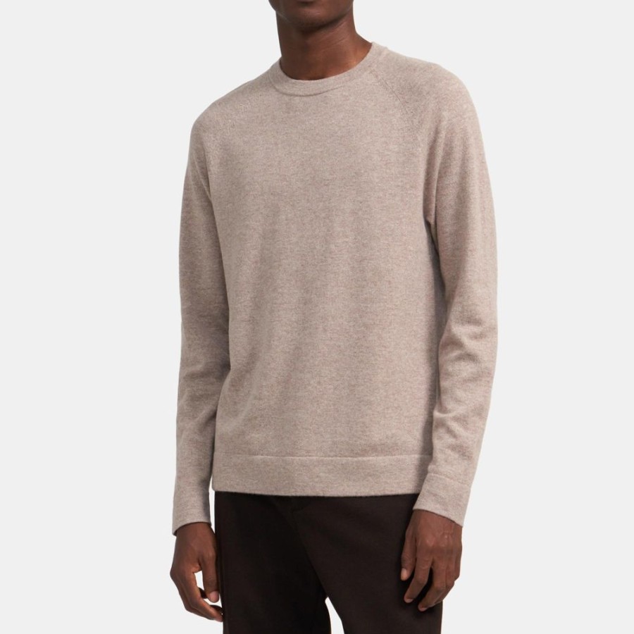 Men Theory Outlet | Crewneck Sweater In Cashmere Toast Heather