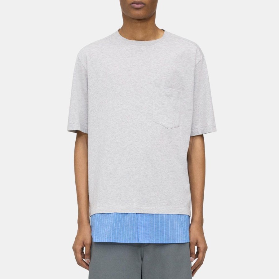 Men Theory Outlet | Combo Tee In Cotton Jersey