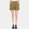 Women Theory Outlet | Pull-On Short In Cotton Poplin Burnt Olive