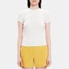 Women Theory Outlet | Tiny Tee In Ribbed Modal Cotton White